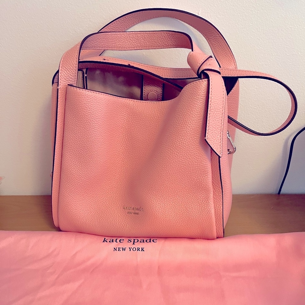 Kate Spade Knott pebbled leather suede medium crossbody tote. Used only once!